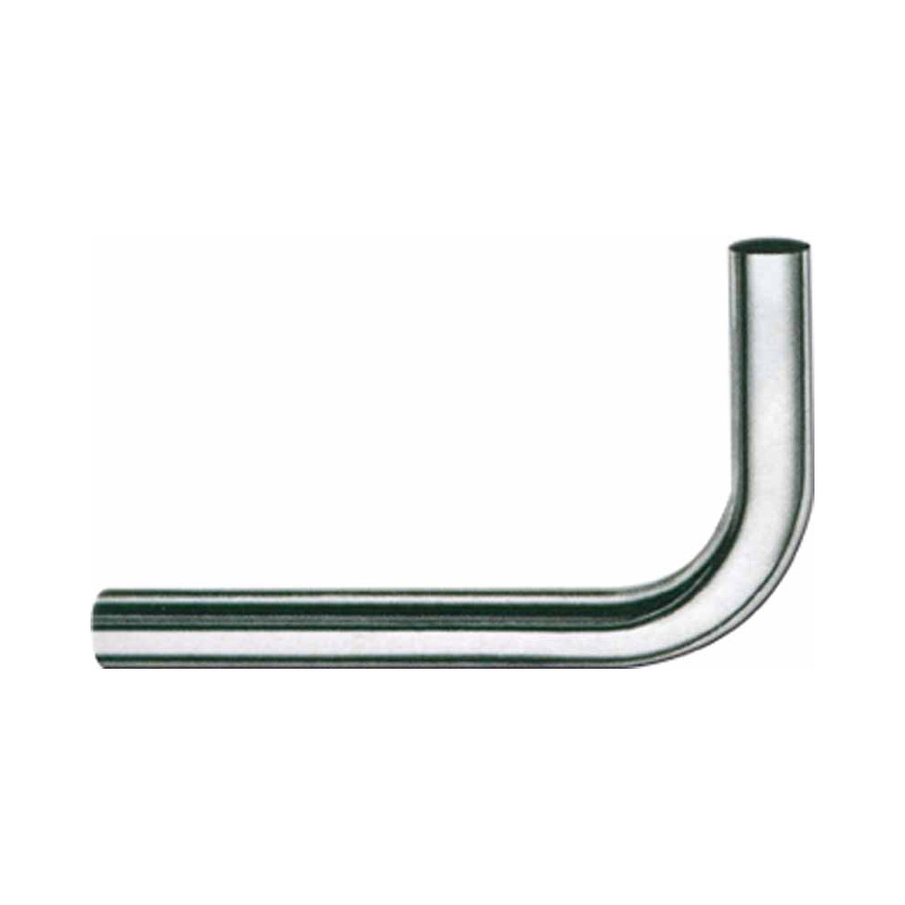 CANOTTO CURVO A 90° IN OTTONE CROMATO D.30 - LUNGH.150 X 250 MM