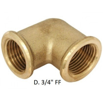 GOMITO 90° OTTONE GIALLO FF 3/4"