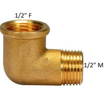 GOMITO 90° OTTONE GIALLO MF 1/2"
