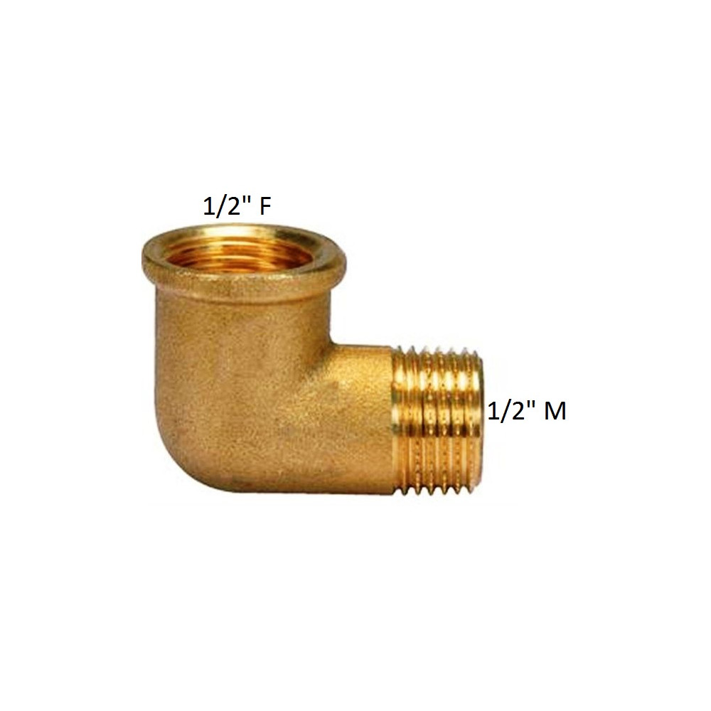 GOMITO 90° OTTONE GIALLO MF 1/2"