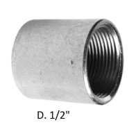 MANICOTTO ACCIAIO ZINCATO 1/2" FF