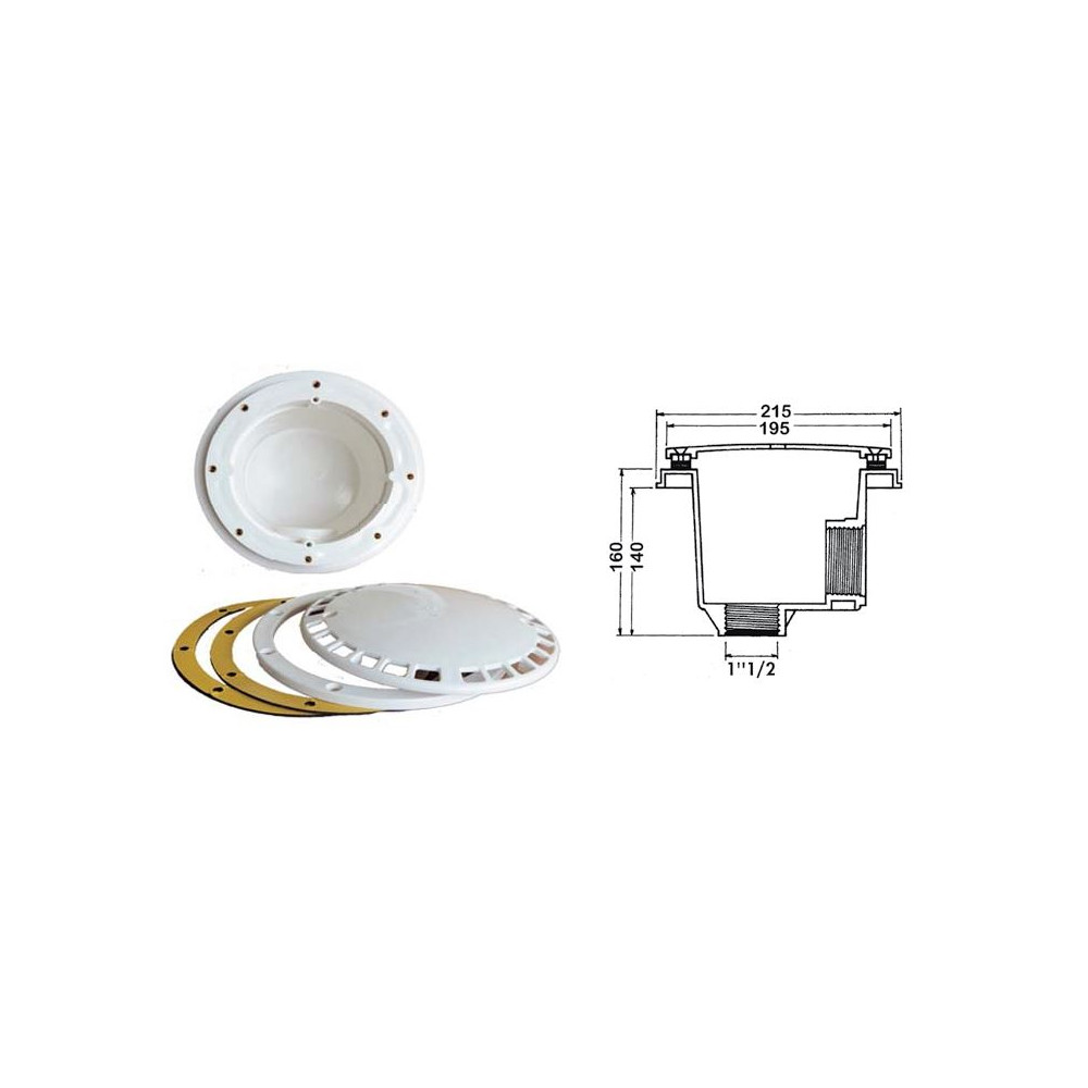PRESA DI FONDO ANTI-VORTICE 2" X PISCINE IN LINER