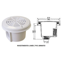 PRESA DI FONDO SERIE SUPER LUXE 2" COFIES HAYWARD (LINER/PVC ARMATO)