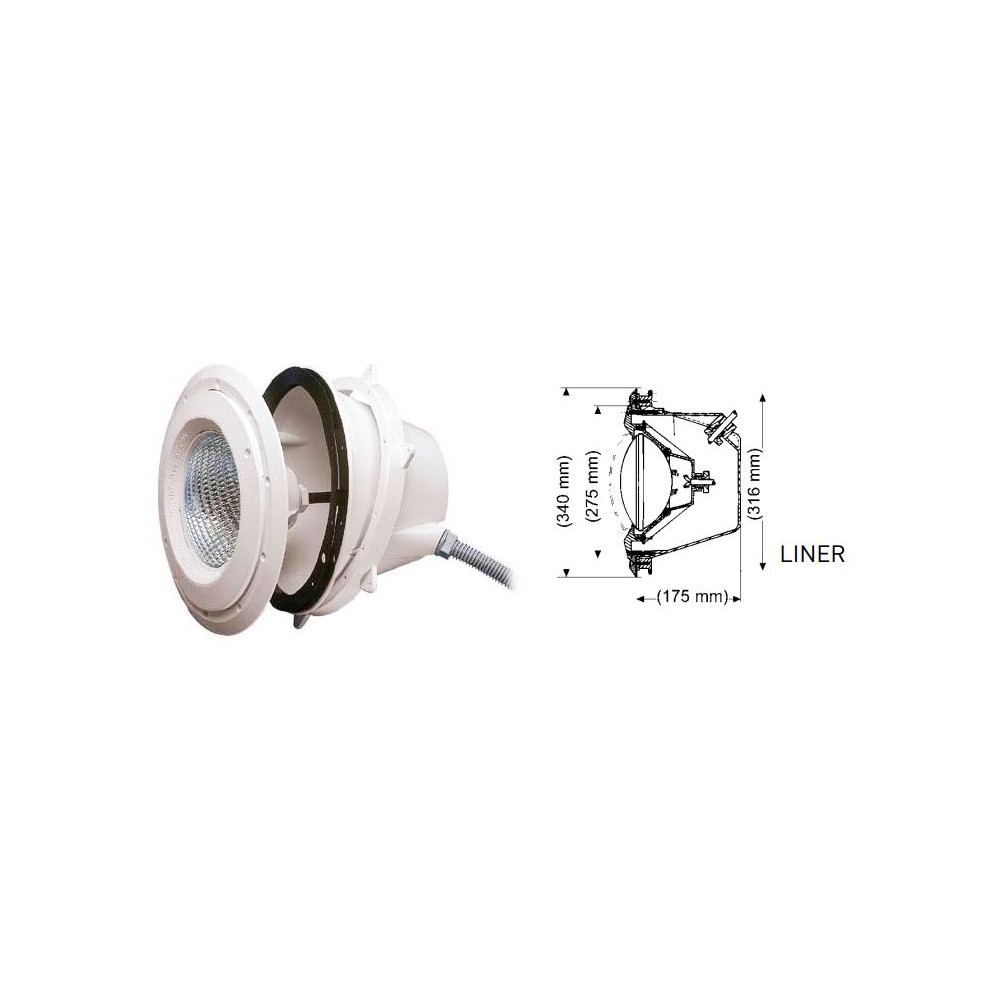 PROIETTORE EUROLITE 300W HAYWARD (LINER/PVC ARMATO)
