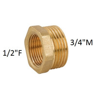 RIDUZIONE OTTONE GIALLO 3/4" M - 1/2" F