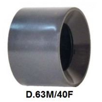 RIDUZIONE PVC CORTA INCOL. M/F D. 63x40