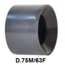 RIDUZIONE PVC CORTA INCOL. M/F D. 75x63