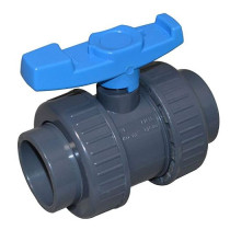 VALVOLA A SFERA PVC D.40 INC. - LEVA BLU