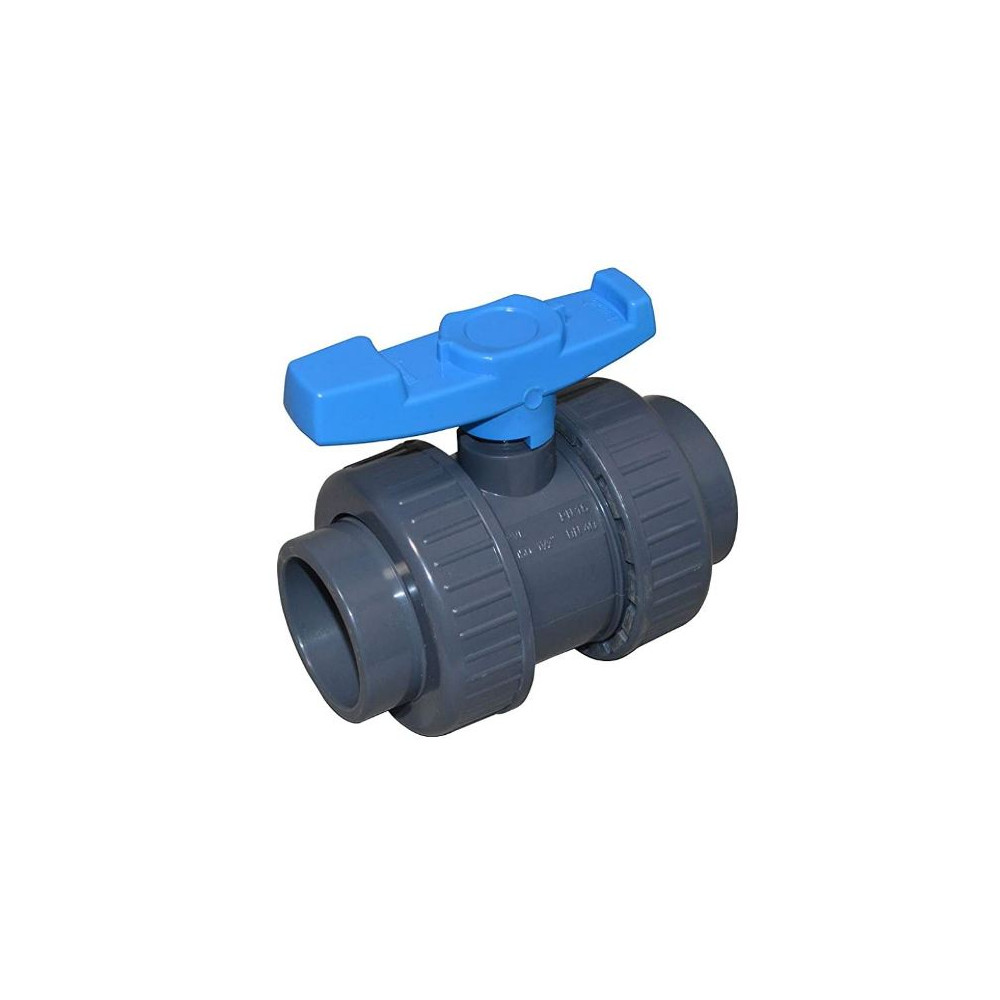 VALVOLA A SFERA PVC D.40 INC. - LEVA BLU