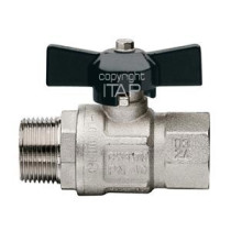 VALVOLA SFERA ACQUA 1/2" MF LEVA A FARFALLA NERA