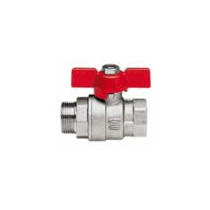 VALVOLA SFERA ACQUA 1/2" MF LEVA A FARFALLA ROSSA
