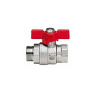 VALVOLA SFERA ACQUA 1/2" MF LEVA A FARFALLA ROSSA