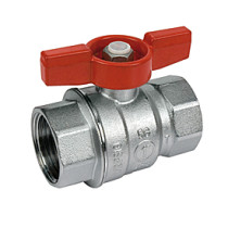 VALVOLA SFERA ACQUA DA 1/2 FF LEVA A FARFALLA E ROSSA