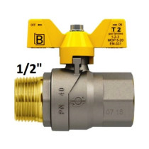 VALVOLA SFERA GAS 1/2" MF LEVA A FARFALLA - FUTURGAS