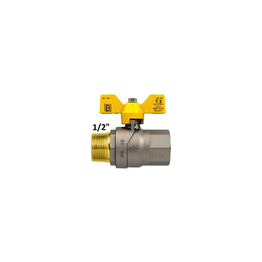 VALVOLA SFERA GAS 1/2" MF LEVA A FARFALLA - FUTURGAS