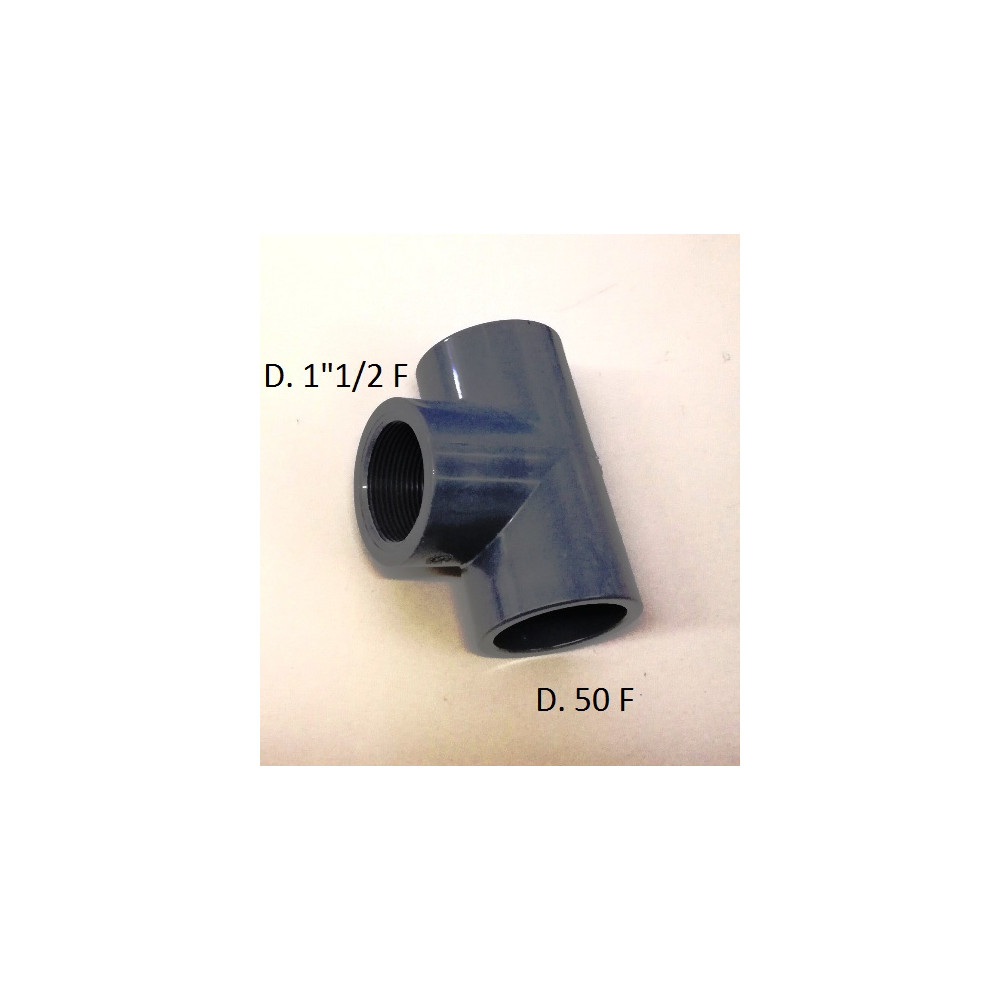 TEE PVC 90° D. 50 x 1"1/2 F