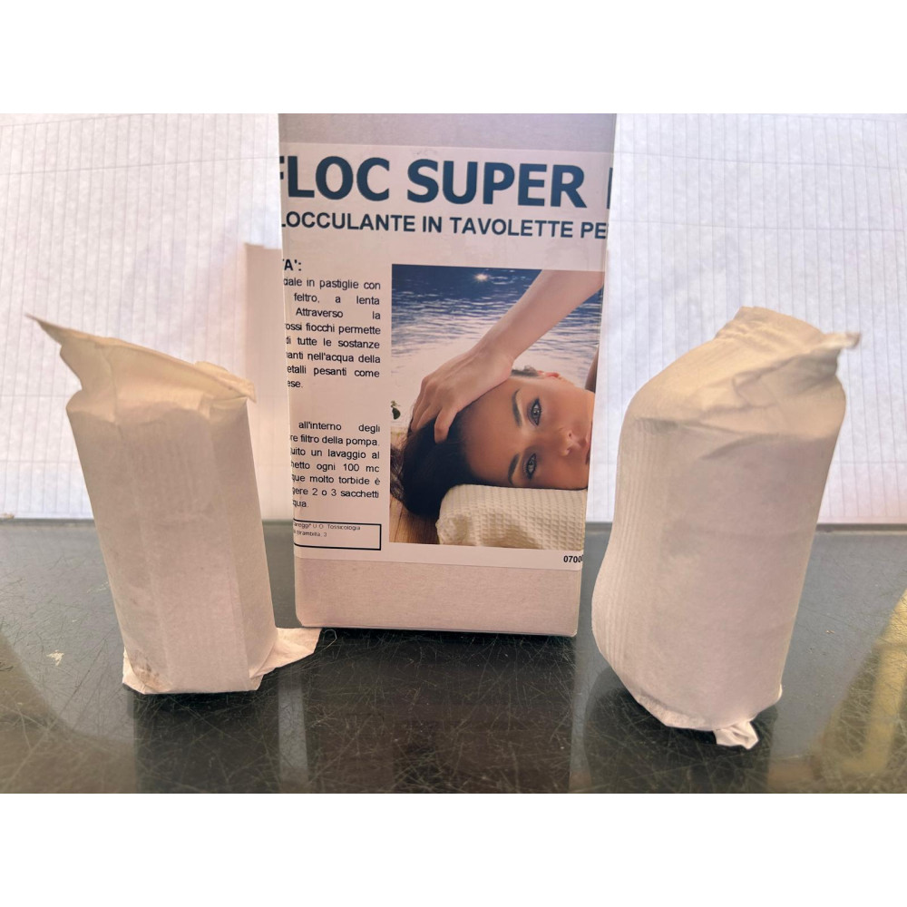FLOCCULANTE  FLOC SUPER IN SACCHETTI FELTRO DA 125 GR - CONF. KG 1