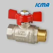 VALVOLA A SFERA ACQUA DA 1/2 MF C/LEVA A FARFALLA ROSSA