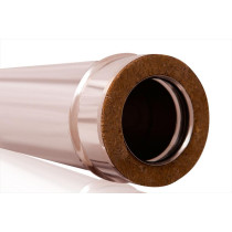 TUBO DOPPIA PARETE ACCIAIO INOX  D.80/130 MT 1,00