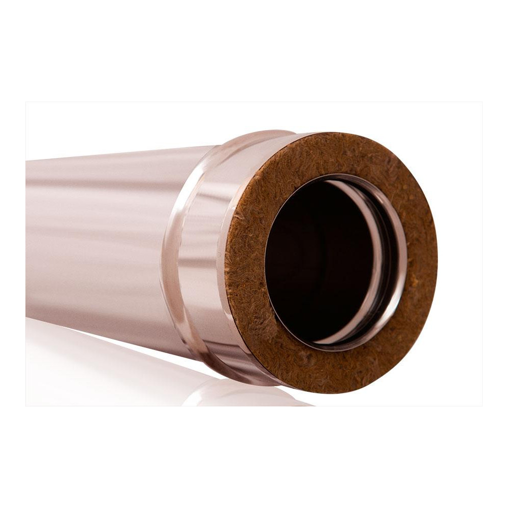 TUBO DOPPIA PARETE ACCIAIO INOX  D.80/130 MT 1,00