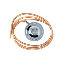 PULSANTE IN OTTONE CROMATO PER SIFONE CATIS CON TUBETTO RAME 145 CM
