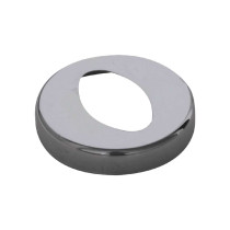 ROSONE CON FORO OVALE PER CURVA A 45° INOX CROMO D. INT. 30 MM x D. EST. 70 MM