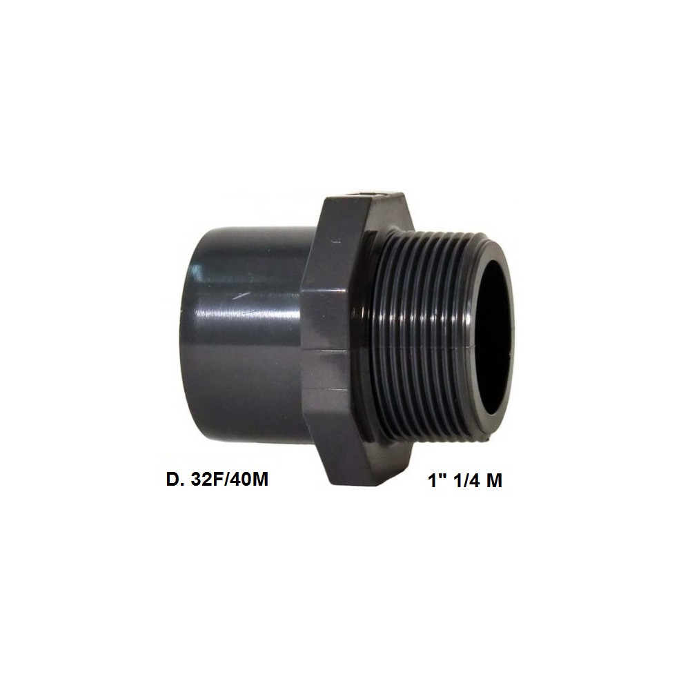 ADATTATORE PVC D. 32 F x 40 M x 1"1/4 M
