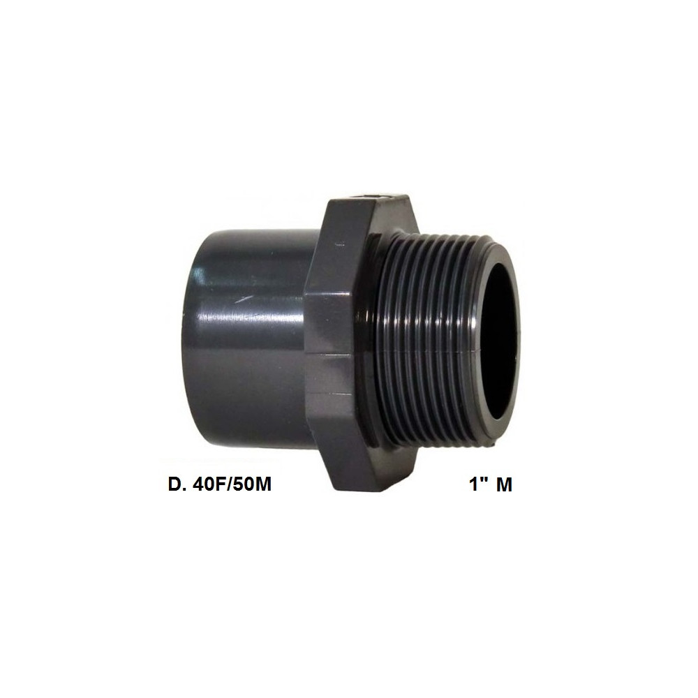 ADATTATORE PVC D. 40 F x 50 M x 1" M