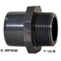 ADATTATORE PVC D. 50 F x 63 M x 1"1/2 M