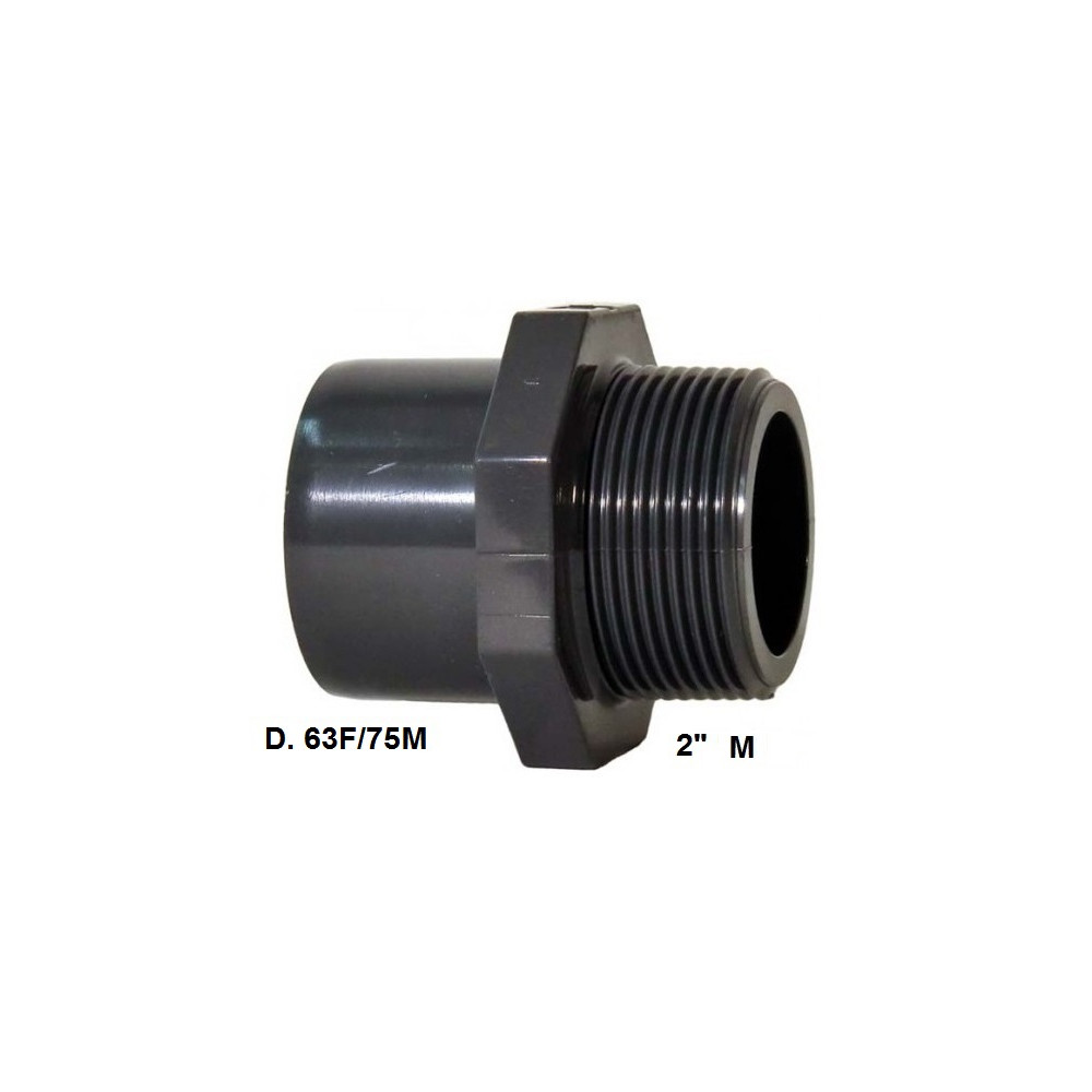 ADATTATORE PVC D. 63 F x 75 M x 2" M