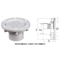 BOCCHETTA A PAVIMENTO/PARETE REGOLABILE Ø135 MM COFIES HAYWARD (LINER/PVC ARMATO)