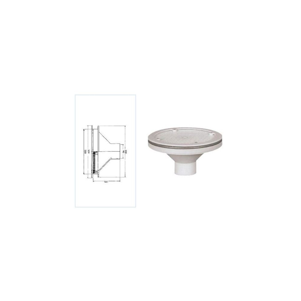 BOCCHETTA A PAVIMENTO/PARETE REGOLABILE Ø339 MM COFIES HAYWARD (LINER/PVC ARMATO)