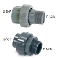 BOCCHETTONE PVC D. 50 F x 1"1/2 M