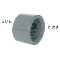 RIDUZIONE A BUSSOLA PVC INCOL. D.63 M x 1" 1/2 F