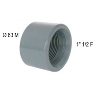 RIDUZIONE A BUSSOLA PVC INCOL. D.63 M x 1" 1/2 F